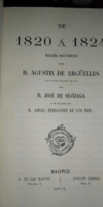 de 1820 a 1824, Reseña histórica, Agustín de Argüelles, Madrid, 1864