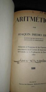 Aritmética, Joaquín Imedio Díaz, 1934