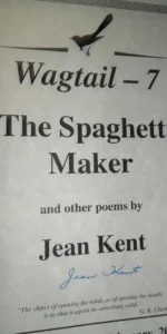 The spaghetti maker and other poems, Jean Kent, ed. Picaro press, en inglés