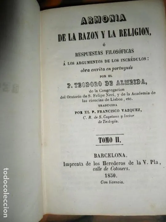 Armonía de la razón y de la religión Armonía de la razón y de la religión