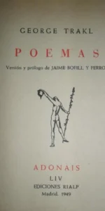 Poemas, George Trakl, Adonais LIV, ed. Rialp, 1949