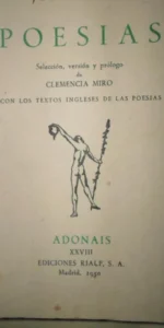 Poesías, John Keats, Adonais, XXVIII, bilingüe, 1950