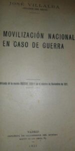 La movilización nacional en caso de guerra, 1921