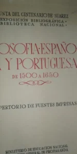 Filosofía española y portuguesa, de 1500 a 1650, ed. Ministerio de Educación nacional, 1948