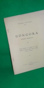 Góngora, Resumen Biográfico, Miguel Artigas, 1927