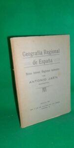 geografía regional de España, Regiones Naturales, Antonio Jaén, Sevilla, 1931