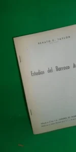 Estudios del Barroco Andaluz, Renato C. Tayor, Córdoba, 1958, separata
