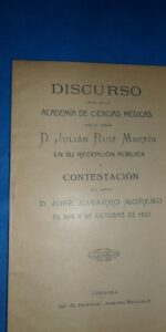 Discurso leído academia ciencias médicas, Julián Ruiz Martín, Córdoba, 1922