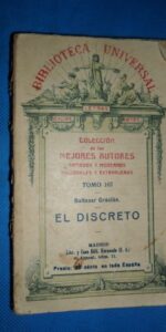 El discreto, Baltasar Gracián, tomo 167, colección de los mejores autores, ed. Hernando, 1911