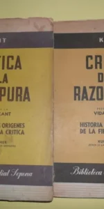 Crítica de la Razón pura, Kant, 2 vols., ed. Sopena Crítica de la Razón pura, Kant, 2 vols., ed. Sopena