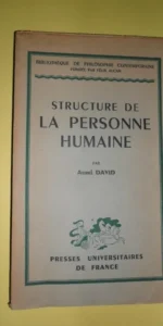 Structure de la personne humaine, Aurel David, ed. Presses Universitaires de France