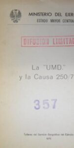 La UMD y la causa 250/75, ed. Ministerio del Ejército, tapa blanda