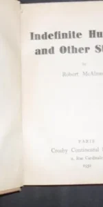 Indefinite huntress and other stories, Robert McAlmond, ed. Crosby Continental Editions