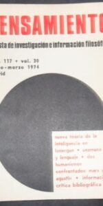 Pensamiento, Revista de investigación e información filosófica, núm. 117, vol. 30, enero/marzo 1974