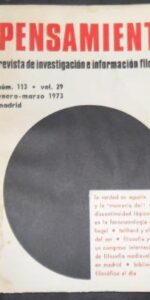 Pensamiento, Revista de investigación e información filosófica, núm. 113, vol. 29, enero/marzo, 1973