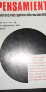 Pensamiento, Revista de investigación e información filosófica, núm. 143, vol. 36, 1980 Pensamiento, Revista de investigación e información filosófica, núm. 143, vol. 36, 1980