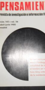 Pensamiento, Revista de investigación e información filosófica, núm. 142, vol. 36, abril/junio 1980 Pensamiento, Revista de investigación e información filosófica, núm. 142, vol. 36, abril/junio 1980