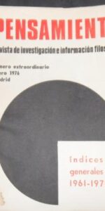 Pensamiento, Revista de investigación e información filosófica, núm. extraordinario, 1976 Pensamiento, Revista de investigación e información filosófica, núm. extraordinario, 1976