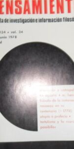 Pensamiento, Revista de investigación e información filosófica, núm. 134, vol. 34, 1978 Pensamiento, Revista de investigación e información filosófica, núm. 134, vol. 34, 1978