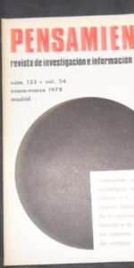 Pensamiento, Revista de investigación e información filosófica, núm. 133, vol. 34, 1978 Pensamiento, Revista de investigación e información filosófica, núm. 133, vol. 34, 1978