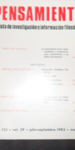 Pensamiento, Revista de investigación e información filosófica, núm. 155, vol. 39, 1983 Pensamiento, Revista de investigación e información filosófica, núm. 155, vol. 39, 1983