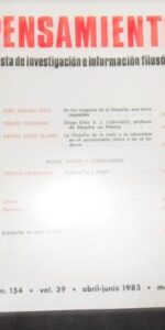 Pensamiento, Revista de investigación e información filosófica, núm. 154, vol. 39, abril/junio 1983 Pensamiento, Revista de investigación e información filosófica, núm. 154, vol. 39, abril/junio 1983