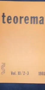 Teorema, vol. XI/2-3, Departamento de lógica y filosofía de la ciencia, Valencia, 1981