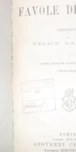 Le favole di Fedro, Felice Ramorino, ed. Giovanni Chiantore