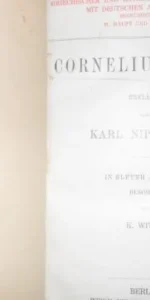 Cornelius Nepos, Karl Nipperdey, Berlín, 1913