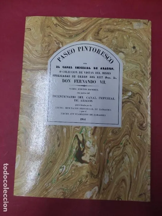 paseo pintoresco por el canal imperial de Aragón, edición facsímil, carpeta con láminas paseo pintoresco por el canal imperial de Aragón, edición facsímil, carpeta con láminas