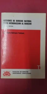 Lecciones de derecho natural como introducción al derecho, José María Rodríguez, ed. Universidad