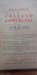 Principios de Cálculo comercial, Julio de Lecea, ed. Labor