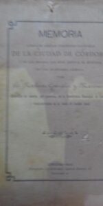 Memoria acerca de algunas condiciones sanitarias de la ciudad de Córdoba, Córdoba, 1890
