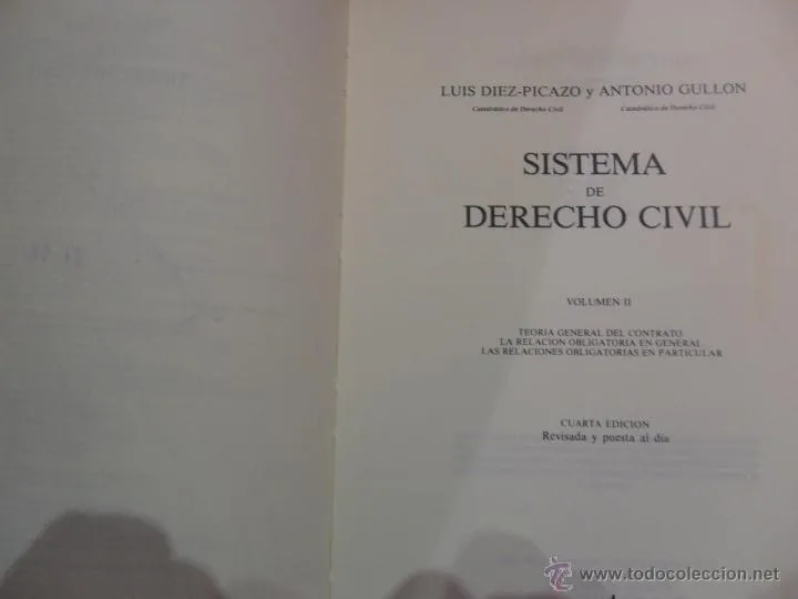 Sistema de Derecho Civil, vol. II, Luis Díez Picazo y Antonio Cullón, ed. Tecnos Sistema de Derecho Civil, vol. II, Luis Díez Picazo y Antonio Cullón, ed. Tecnos