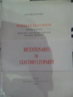 Poemas elegidos, Giacomo Leopardi, edición bilingüe, ed. Rialp, 1998