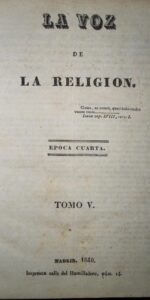 la voz de la religión, época cuarta, Tomo V, Madrid 1840 la voz de la religión, época cuarta, Tomo V, Madrid 1840