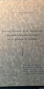 Estudio Crítico de la distribución y densidad de la población humana en la provincia de Córdoba