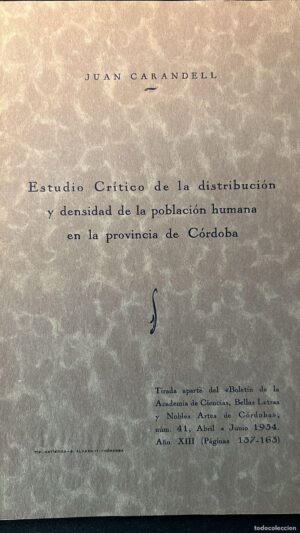 Estudio Crítico de la distribución y densidad de la población humana en la provincia de Córdoba