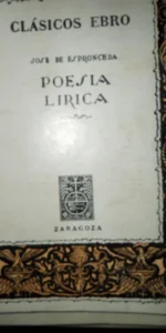 Poesía Lírica, José de Espronceda, ed. Clásicos Ebro