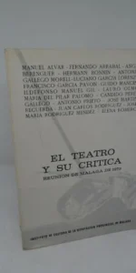 El teatro y su crítica, Reunión de Málaga de 1973, VVAA, ed. Diputación de Málaga